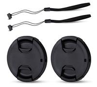 JJC 82 mm Lens Cap Lot de 2 à Clipser pour objectifs d'appareil Photo Avant + élastique Cache Objectif pour Canon Nikon Sony Olympus Fujifilm Objectif remplace Canon E-82 II Bouchon d'objectif