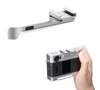 JJC Alliage d'aluminium Hot Shoe Mount Pouces Up Grip pour Fujifilm X Demi DSLR Caméra Poignée, Protection de Couverture de Chaussure Chaude, Conception de Support de Chaussure Extra Froide - Argent