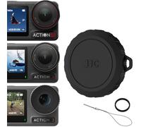 JJC Bouchon d'objectif en silicone pour DJI Osmo Action 5 Pro 4 3, coque de protection avec cordon anti-perte et anneau en silicone, protège l'objectif contre les fissures, les chocs, la poussière et