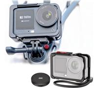JJC Cage Action 6 pour DJI Osmo Action 6 uniquement, cadre de protection en métal avec griffe, trou de filetage 6,35 mm - 20, capuchon d'objectif en métal et cordon, protection d'extension pour prise