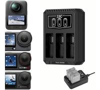 JJC Chargeur de batterie pour DJI Osmo Action 6 5 Pro 4 3 & Osmo 360 | 3 emplacements de charge pour batteries BCX204, avec câble de charge USB A vers USB C, indicateurs de charge