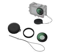 JJC Coque de protection pour objectif en verre compatible avec DJI Osmo Action 5 Pro Action 4, filtre UV multi-couches à visser avec bouchon d'objectif en silicone et anneau de protection, remplace le