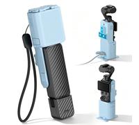 JJC Coque Multifonction pour DJI Osmo Pocekt 4 3 Support Caméra Vlog Bureau | Support Magnétique Bleu pour Osmo Pocket 4 3, Plaque de Démontage Rapide Bidirectionnelle, Poignée Vlog avec Filetage 1/4"-20