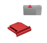 JJC Couvre Griffe Métallique Compatible avec Ricoh GR IV HDF GRIV Monochrome, Cache Protège Griffe Durable avec Patin Antidérapant en Silicone pour GR4, Rouge