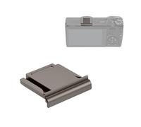 JJC Couvre Griffe Métallique Compatible avec Ricoh GR IV HDF GRIV Monochrome, Cache Protège Griffe Durable avec Patin Antidérapant en Silicone pour GR4, Gris Foncé