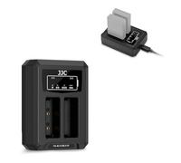JJC Double chargeur USB compatible avec Olympus E-M5 III, E-M10 IV