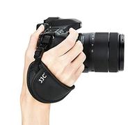 JJC Dragonne en cuir microfibre pour appareil photo reflex numérique Nikon, Canon, Olympus, Sony, Fujifilm avec plaque de type Arca, Noir , M
