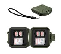 JJC Étui de Rangement Fin pour 4 SD et 8 Micro SD TF Cartes Mémoire, Vert | Porte-carte SD SDHC SDXC Ultrafin de 16,4 mm avec Mousse EVA, Résistant à l'eau, Anti-choc, pour Photographie en Plein