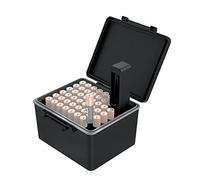 JJC Étui de Rangement pour Piles AAA à 44 emplacements avec testeur de Batterie, Support Rigide résistant à l'eau avec vérificateur de Batterie Amovible, Peut contenir 44 Piles AAA