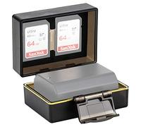 JJC Étui de rangement professionnel résistant à l'eau et porte-cartes mémoire pour appareils photo Sony Alpha A6600 A9II A9 A7III A7M3 A7RIII A7RM3 ILCE-9 et 2 cartes SD