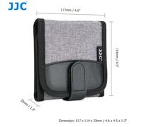JJC-Étui en poudre pour filtre d'objectif circulaire,sac de rangement avec boucle de ceinture de fixation,portefeuille à 3 poches,jusqu'à 82mm - Type GRIS