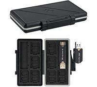 JJC Étui pour carte mémoire étanche avec 25 emplacements, lecteur USB 3.0 à 16 Micro SD/SDXC/SDHC + 8 SD/SDXC/SDHC - Antichoc, portable