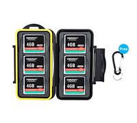 JJC Étui pour Cartes Mémoire pour Rangement 6 Cartes Compact Flash CF avec Mousqueton