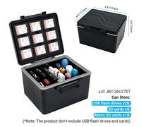 JJC-Étui pour clé USB à 24 emplacements,boîte de support de stockage pour clé USB,sac de clé USB antistatique étanche,accessoires - Type USB Flash Drive Case