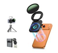 JJC Filtre ND 67 mm pour iPhone, support de filtre magnétique avec filtre ND2-128 variable compatible avec iPhone Air 17 16 15 14 Pro Max Plus avec vis de 6,35 mm et support de chaussure