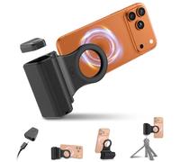 JJC Handgirp magnétique pour téléphone portable avec télécommande Bluetooth, poignée à clipser pour iPhone 17 16 15 14 13 12 et plus Android, support de bureau vertical