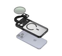 JJC Kit adaptateur de filtre à clipser 58 mm pour iPhone 17 Pro Max, support de filtre magnétique pour CPL/ND, support magnétique, chargement sans fil, noir