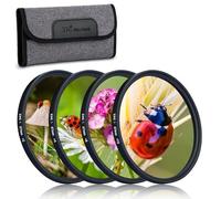 JJC Kit de filtres gros plan 67 mm pour objectif macro (+2,+4,+8,+10) 4 pièces/ensemble avec filtres d'objectif pochette pour appareil photo reflex numérique Canon Nikon Sony Pentax Olympus Fuji