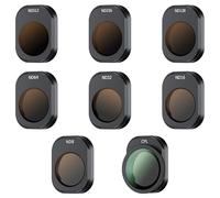 JJC Kit de filtres ND CPL pour DJI Mini 4 Pro, lot de 8 filtres fixes à densité neutre ND8 ND16 ND32 ND64 NND128 D256 ND512 Polariseur CPL, filtre ND portable multicouche, accessoires pour drone Mini