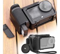 JJC Kit Poignée Photographie de Rue pour DJI Osmo Action 6 Caméra Sport | Cage en Alliage d'aluminium & Poignée avec Bouchon d'objectif & Dragonne, Accessoires Street Photography pour Osmo Action 6