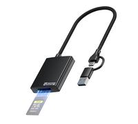 JJC Lecteur de Carte CFexpress Type A 10Gbps, USB-C et USB-A USB 3.2 Gen2 Lecteur de CFexpress Type A Cartes Externe, Adaptateur Portable en Aluminium CFexpress A pour i-Phone 15 Android macOS Windows