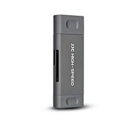 JJC Lecteur de carte mémoire 3 en 1 USB 3.1 pour cartes UHS-II SDXC SDHC SD, MMC, RS-MMC, MMCmicro, MMCmobile, miniSD, microSD, microSDXC, microSDHC et UHS-I, pour Windows MacOS Chrome - Gris