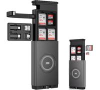 JJC Lecteur de carte mémoire micro SD 3.1 tout-en-un haute vitesse avec adaptateur USB-A/Micro USB/Light/OTG pour appareils photo, smartphones, drones, emplacements pour 8 cartes SD et 16 TF