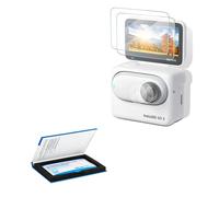 JJC Lot de 2 protecteurs d'écran pour objectif Insta360 GO 3, ultra transparent en verre trempé Insta 360 GO 3, accessoires de protection d'écran, 0,3 mm, 9H 2,5D, anti-rayures, anti-bulles,