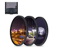 JJC Lot de 3 filtres étoile 58 mm (4 6 8 points) avec pochette de protection pour filtres d'objectif d'appareil photo reflex numérique Canon, Nikon, Pentax, Olympus, Samsung, Sony, Panasonic, Fujifilm