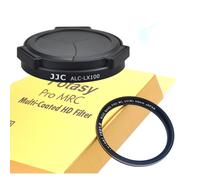 JJC Noir LX100 Capuchon d'objectif de protection auto-retenue automatique compatible avec Panasonic Lumix LX100 LX100 II Leica D-LUX Typ 109 D-LU