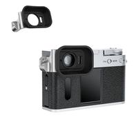 JJC Oculaire Large & Rond Silicone Extensible Eyecup pour Fuji XHALF X-HF1 | Équipé et Sécurisé avec Caméra Sangle à œillet, Eye cup en Round, Bloque la lumière parasite, Idéal pour extérieur, Argent