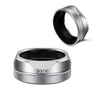 JJC Pare-soleil carré en alliage d'aluminium avec bouchon d'objectif pour demi-appareils photo Fujifilm X avec support de bouchon d'objectif, argenté