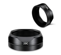 JJC Pare-soleil carré en alliage d'aluminium avec capuchon d'objectif pour demi-appareils photo Fujifilm X, avec porte-bouchon d'objectif - Noir