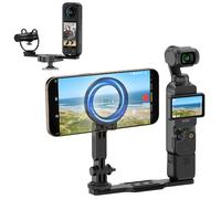 JJC Pocket 3 Support de téléphone magnétique avec vis et filetage 6,35 mm 20, support de téléphone pour Insta360 X5 X4 X3/Pocket 3/Xtra Muse, compatible avec Arca-Swiss Standard, trépied et support