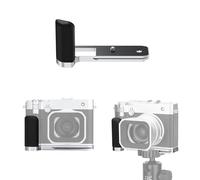 JJC Poignée en métal pour appareil photo numérique Fuji GFX100RF, poignée GFX 100RF avec alliage d'aluminium Arca, plaque à dégagement rapide, support antidérapant en L, poignée en silicone améliorée