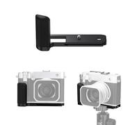 JJC Poignée en métal pour appareil photo numérique Fujifilm GFX100RF GFX 100RF avec plaque à dégagement rapide en alliage d'aluminium Arca Support en L antidérapant Poignée en silicone améliorée Noir
