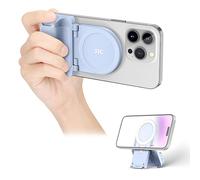 JJC Poignée magnétique pour téléphone portable avec télécommande Bluetooth pour iPhone Air 17 16 15 14 13 et smartphone Android - Support de téléphone portable et adaptateur trépied - Bleu