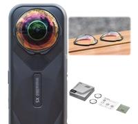 JJC Protection de Objectif pour Insta360 X5 Protège-Objectifs Premium | Protecteur d'objectif Avant et Arrière Insta 360 X5, avec Chiffon Microfibre, Dureté de 9H, Transmission lumineuse 98,5 %