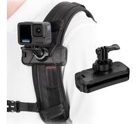 JJC Support de Sangle Sac à Dos pour DJI Osmo Action 6 5 Pro 4 Caméra Sport | Support Clip de Sac à Dos pour Go Pro Hero 13 12 11 & Insta 360 Ace Pro, Adaptateur Ergonomique avec Plaque Silicone & Rotule