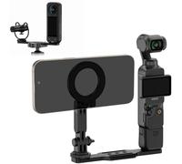 JJC Support magnétique Osmo Pocket 3 pour téléphone avec vis 6,35 mm 20, support de téléphone réglable compatible avec DJI Osmo Pocket 3 Creator Combo et autres caméras de sport pour trépied et