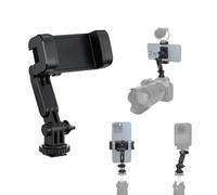 JJC Support Universel pour Téléphone sur Trépied, Adaptateur Smartphone pour Appareil Photo avec Fixation Griffe Froide pour LED/Micro, Support Téléphone Rotatif à 360° Compatible avec iPhone 17 16 15