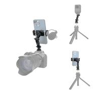 JJC Support universel pour trépied de téléphone, adaptateur pour smartphone sur appareil photo avec griffe de fixation pour microphone LED, support de téléphone rotatif à 360°, compatible avec iPhone