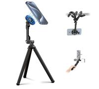 JJC Trépied magnétique flexible pour iPhone, trépied pliable en forme de pieuvre avec vis de 6,35 mm et support GoPro, compatible avec iPhone, téléphone Android, appareil photo numérique GoPro pour