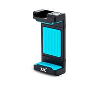 JJC Trépied Universel Support de Fixation avec 56-95mm Support de Serrage, Sabot Réglable et Niveau à Bulle pour Smart Phones sur 1/4-20 Trépied, Monopode, Selfie Stick (Bleu)