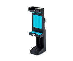 JJC Universel 360 Degrés de Rotation Support Trépied Support avec Support de Serrage, Sabot Réglable et Niveau à Bulle pour Smart Phones sur 1/4-20 Trépied, Monopode, Selfie Stick (Bleu)