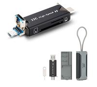 JJC USB 3.0 SD Micro SD Card Reader avec Étui de Rangement, USB C/USB A Plus OTG pour SD SDHC SDXC Micro SD TF Memory, Compatible avec Ordinateur Portable OTG Activer la Tablette de Téléphone