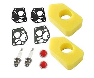 JJDD Carkio Lot de 2 Filtre à air 698369 4216 5086 K 5088 avec Joint diaphragme de carburateur 495770 795083 Primer Ampoule 694394