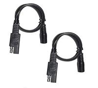 JJDD Lot de 2 connecteurs SAE vers femelle CC - 30 cm - Prise SAE noire vers femelle DC 5,5 mm x 2,1 mm - Adaptateurs convertisseur 18 AWG - Adaptateurs pour panneaux de batterie solaires - Câbles de connexion photovoltaïques.