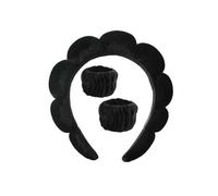 JJDFW Bandeau de spa en éponge avec bracelets pour laver le visage Large bandeau rembourré pour soins de la peau Démaquillage Douche Femmes Filles