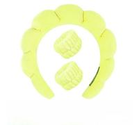 JJDFW Bandeau de spa en éponge avec bracelets pour laver le visage Large bandeau rembourré pour soins de la peau Démaquillage Douche Femmes Filles